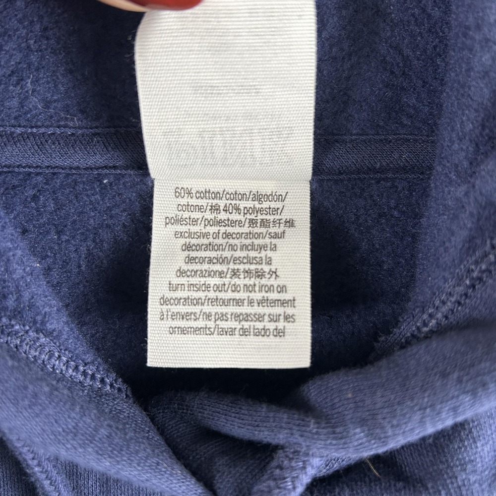 PINK Victoria's Secret Hoodie‎ Womens Medium Blue Cropped Fleece Logo Sweatshirt - Picture 4 of 9